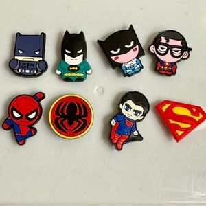 Lot of 8 DC Super Hero Batman Spiderman Crocs Shoe Charms - NEW